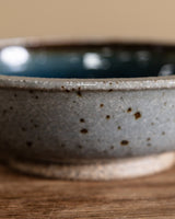 Studio Pottery Blue Swirl Bowl, Signed, United States, 1970s - Lone Fox