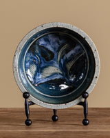 Studio Pottery Blue Swirl Bowl, Signed, United States, 1970s - Lone Fox
