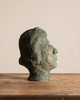 Studio Pottery Green Head Bust Statue, 1970's - Lone Fox