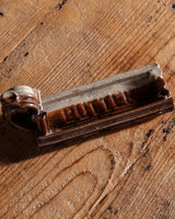 Studio Pottery Handled Butter Holder, Signed - Lone Fox