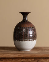 Studio Pottery Large Contrast Vase, Signed, United States, 1980s - Lone Fox