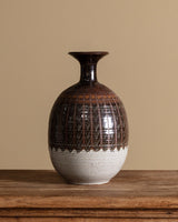 Studio Pottery Large Contrast Vase, Signed, United States, 1980s - Lone Fox