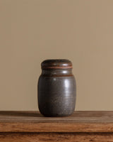 Studio Pottery Lidded Urn w/ Painted Lid - Lone Fox