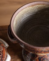 Studio Pottery Pedestal Soup Tureen with Ladle, 1970's - Lone Fox