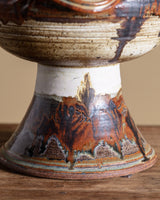 Studio Pottery Pedestal Soup Tureen with Ladle, 1970's - Lone Fox