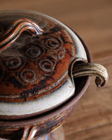 Studio Pottery Pedestal Soup Tureen with Ladle, 1970's - Lone Fox