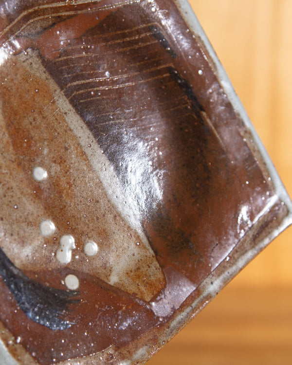Studio Pottery Square Dish - Lone Fox
