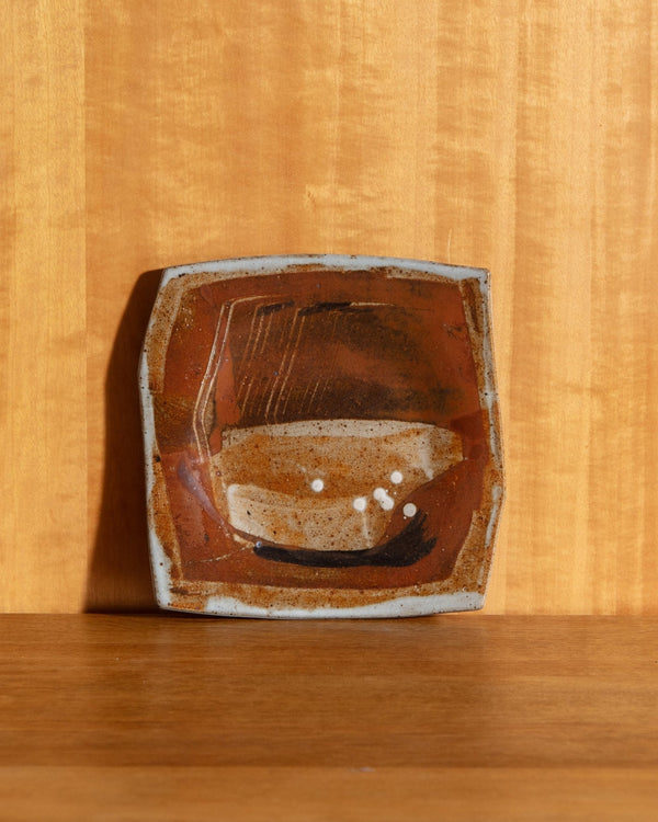 Studio Pottery Square Dish - Lone Fox