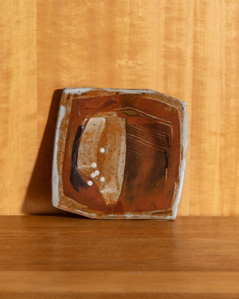Studio Pottery Square Dish - Lone Fox