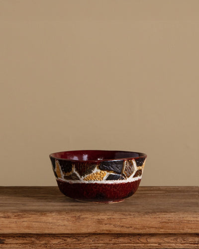 Studio Pottery Tiled Textured Bowl - Lone Fox