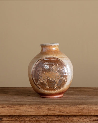 Studio Pottery Vase w/ Horse - Lone Fox