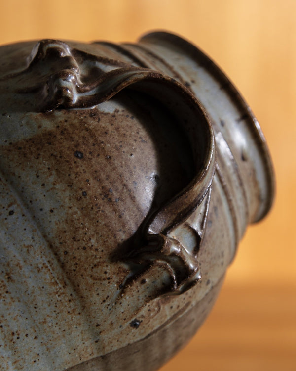 Studio Pottery Vase w/ Ribbon Handles - Lone Fox