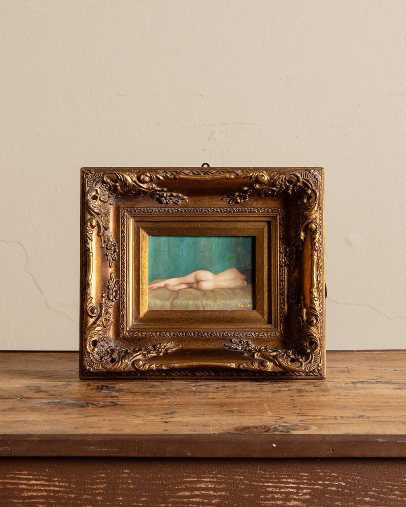 Stunning French Nude Oil Painting in Chunky Gilt Frame - Lone Fox