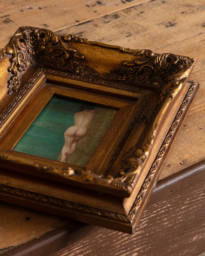 Stunning French Nude Oil Painting in Chunky Gilt Frame - Lone Fox