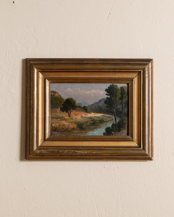Stunning Landscape Oil Painting by Fernando Martinez Checa, Spain, 1905 - Lone Fox