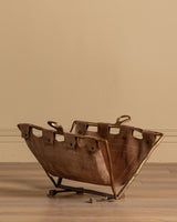 Suede and Scluptural Brass Magazine Rack by David Marshall, Spain, 1970's - Lone Fox