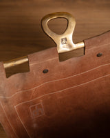 Suede and Scluptural Brass Magazine Rack by David Marshall, Spain, 1970's - Lone Fox