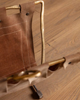 Suede and Scluptural Brass Magazine Rack by David Marshall, Spain, 1970's - Lone Fox