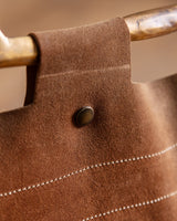 Suede and Scluptural Brass Magazine Rack by David Marshall, Spain, 1970's - Lone Fox