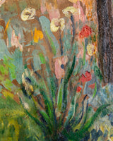 Sunlit Garden Landscape Oil Painting, French, Early 20th Century - Lone Fox