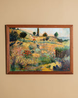 Sunlit Garden Landscape Oil Painting, French, Early 20th Century - Lone Fox