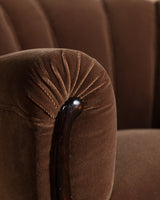 Swedish Art Deco Mohair & Wood Club Chair, Sweden, 1930s (2 Available) - Lone Fox