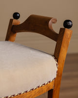 Swedish Grace Burlwood Footstools in Mohair, Sweden, 1920's (2 Available) - Lone Fox