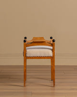 Swedish Grace Burlwood Footstools in Mohair, Sweden, 1920's (2 Available) - Lone Fox