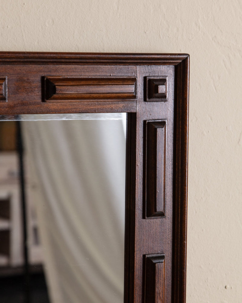 Swedish Pine Brutalist Wall Mirror, 1960's - Lone Fox