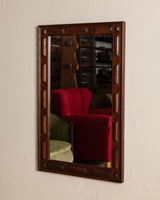 Swedish Pine Brutalist Wall Mirror, 1960's - Lone Fox