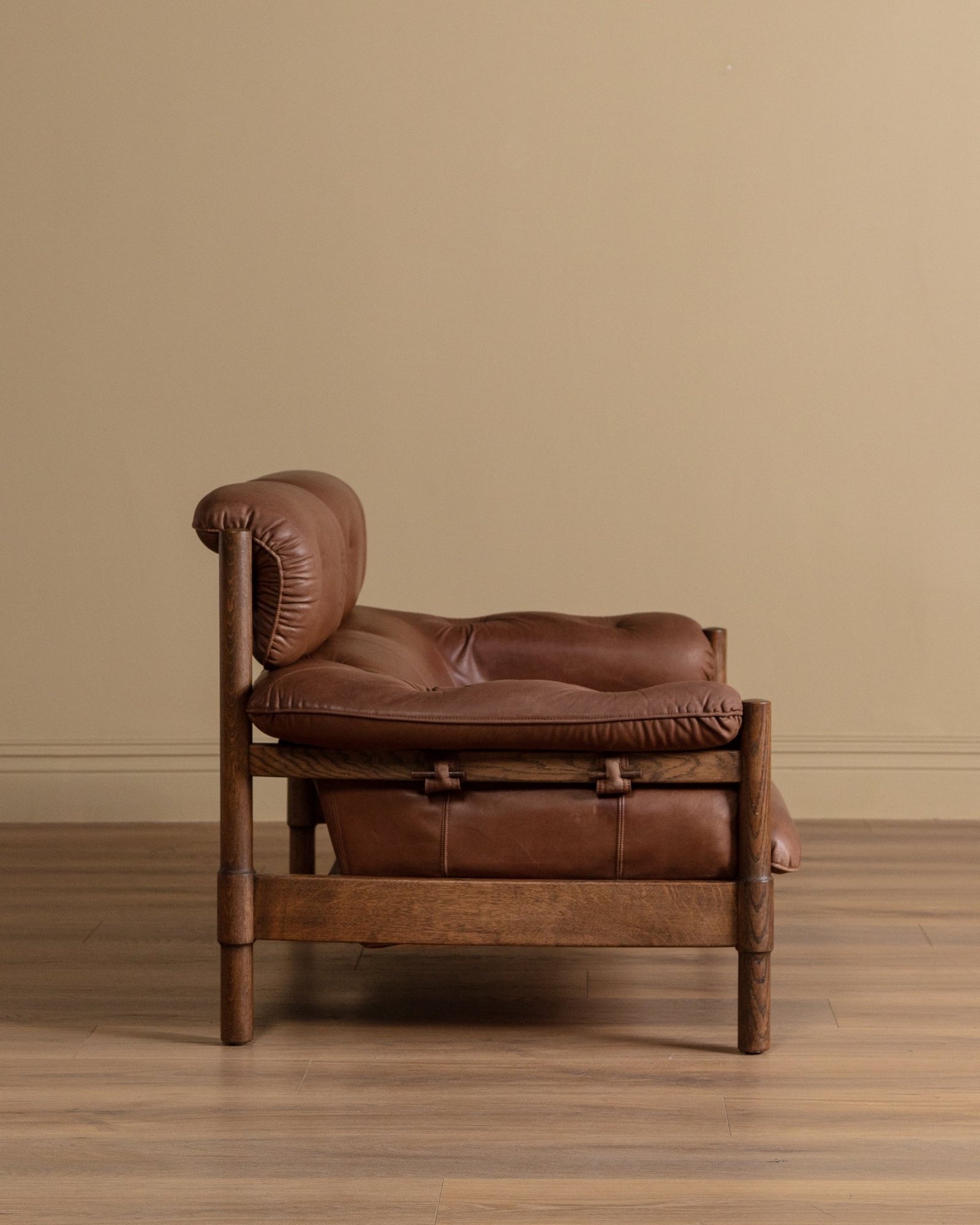 Swedish Safari Style Oak & Leather Sofa, 1960's – Lone Fox