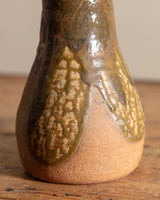 Tall Green Drippy Terracotta Studio Vase, Signed, United States, 1970s - Lone Fox