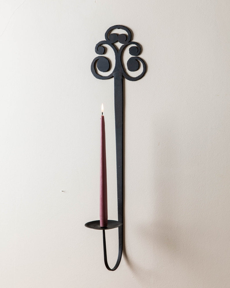 Tall Iron Torch Cut Candle Sconce - Lone Fox