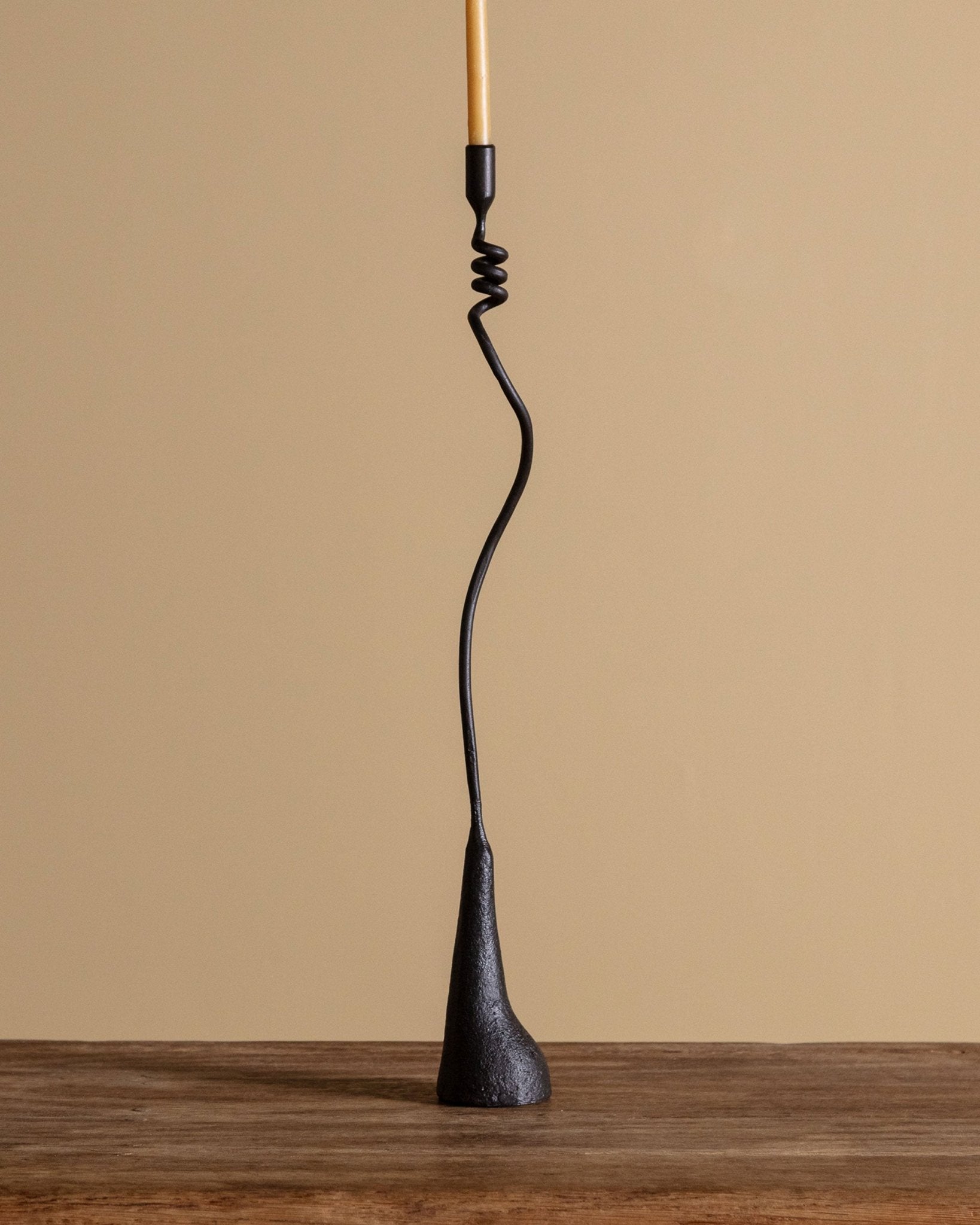 Tall Loopy Cast Iron Candlestick - Lone Fox
