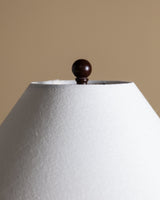 Tapestry Wrapped Table Lamp w/ Fabric Shade, France, 1950's - Lone Fox