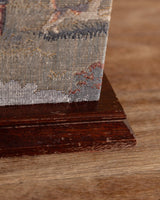 Tapestry Wrapped Table Lamp w/ Fabric Shade, France, 1950's - Lone Fox