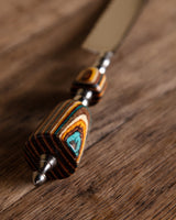 Teal Grain Wooden Handled Bread Knife - Lone Fox