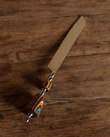 Teal Grain Wooden Handled Bread Knife - Lone Fox