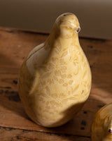 Terra - cotta Quails w/ Patterned Glaze in Butter (Set of 3) - Lone Fox
