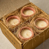 Terracotta Beeswax Candles (4) - Floral - Lone Fox