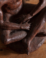 Terracotta Sitting Man Sculpture by Brown - Lone Fox