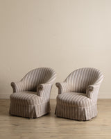 Pair of French Napoleon III Style Library Chairs, 1940's
