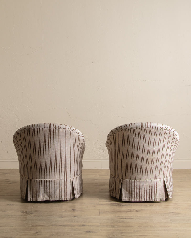 Pair of French Napoleon III Style Library Chairs, 1940's