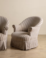 Pair of French Napoleon III Style Library Chairs, 1940's