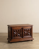 Low Walnut Carved Cabinet, France, 19th Century