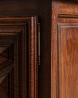 Low Walnut Carved Cabinet, France, 19th Century