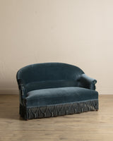 Napoleon III Style Mohair Settee w/ Fringe, France, 1920's