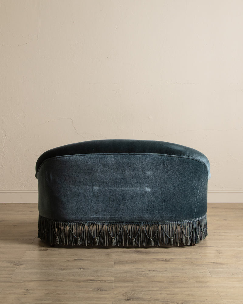 Napoleon III Style Mohair Settee w/ Fringe, France, 1920's