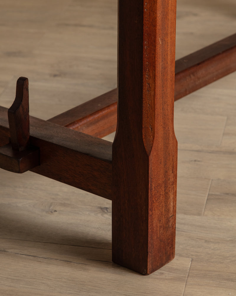 Brutalist Solid Oak Mortis & Tenon Dining Table, France, 1945