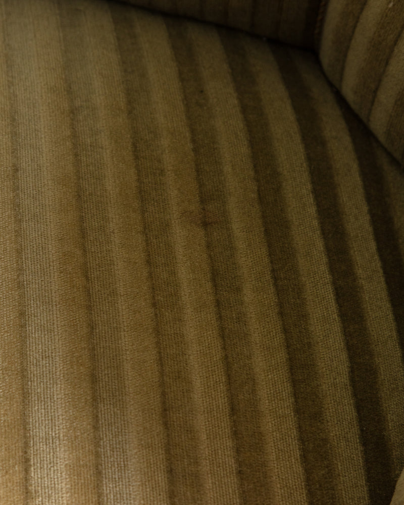 Danish Striped Mohair Banana Sofa, Denmark, 1950's